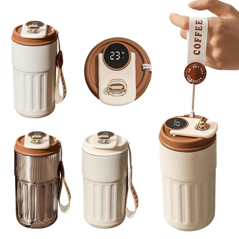 Smart Temperature Display Thermal Bottle | 450ml Stainless Steel Insulated Coffee Mug
