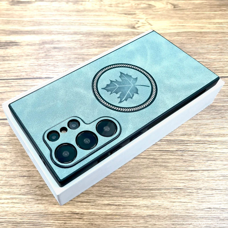 The Maple Leaf | Retro Vegan Leather MagSafe Case For Samsung Galaxy