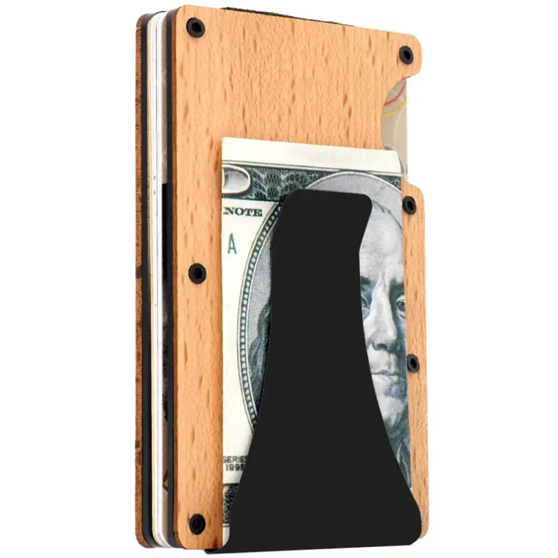 RFID Aluminum Wallet | Easily Removable Money & Cards, Minimalist Slim Credit Card Holder