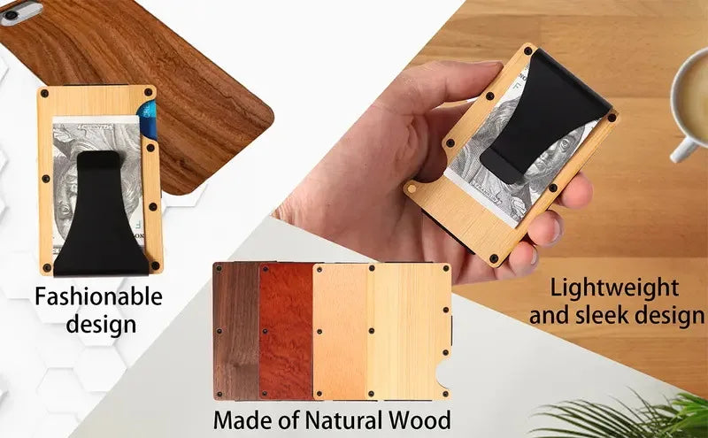 RFID Aluminum Wallet | Easily Removable Money & Cards, Minimalist Slim Credit Card Holder