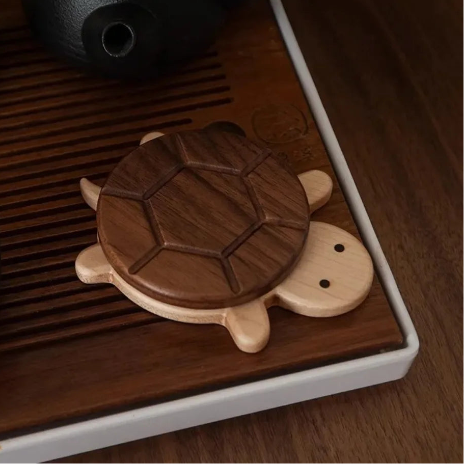 Walnut Turtle Coaster | Heat-Resistant Wood Tea Cup Mat