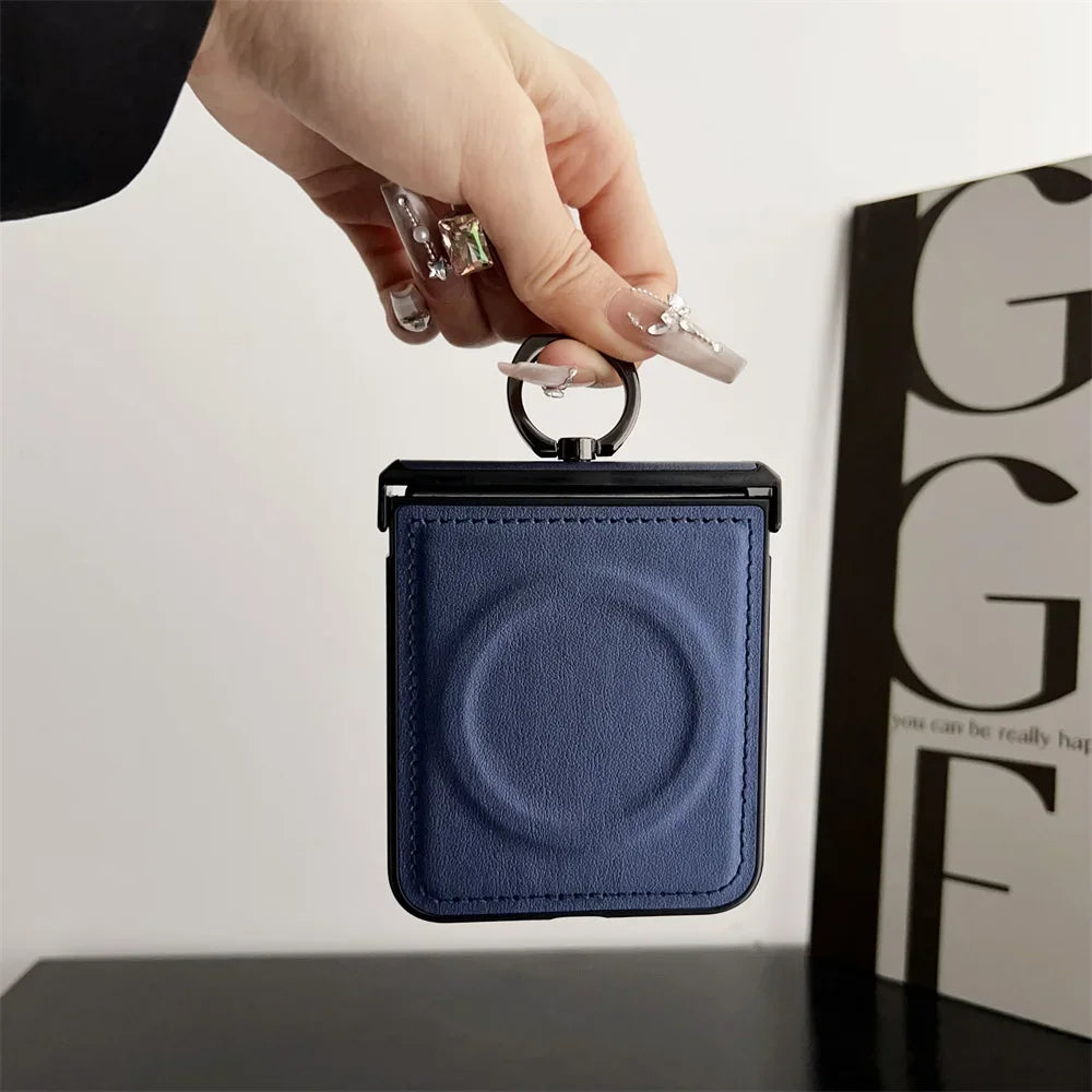 Elegance Leather | Premium MagSafe Ring Holder Case for Samsung Z Flip