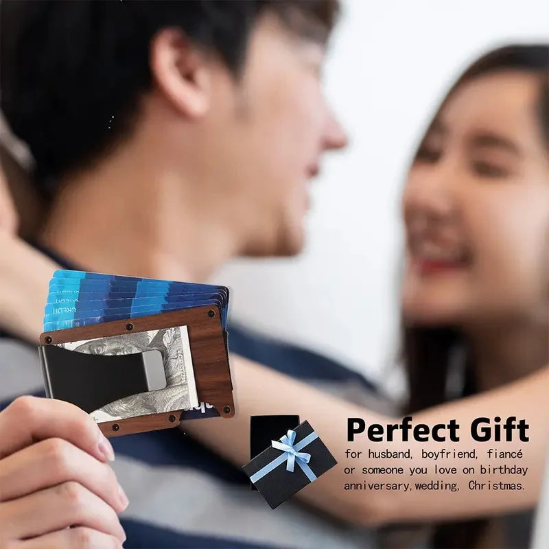 RFID Aluminum Wallet | Easily Removable Money & Cards, Minimalist Slim Credit Card Holder