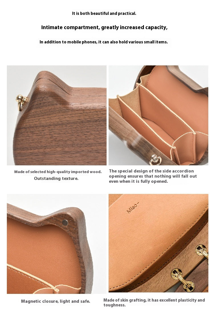 The Woodcraft | Handmade Solid Wood Crossbody Bag