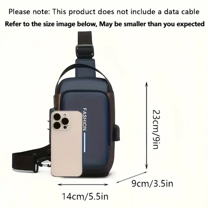 The Explorer | Vintage Oxford Crossbody Sling Bag with USB Port