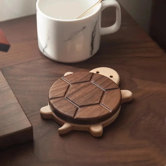 Walnut Turtle Coaster | Heat-Resistant Wood Tea Cup Mat