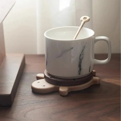 Walnut Turtle Coaster | Heat-Resistant Wood Tea Cup Mat