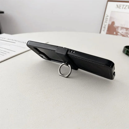 Elegance Leather | Premium MagSafe Ring Holder Case for Samsung Z Flip