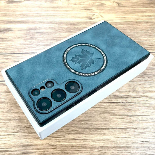 The Maple Leaf | Retro Vegan Leather MagSafe Case For Samsung Galaxy