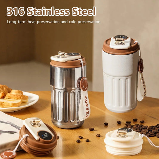 Smart Temperature Display Thermal Bottle | 450ml Stainless Steel Insulated Coffee Mug