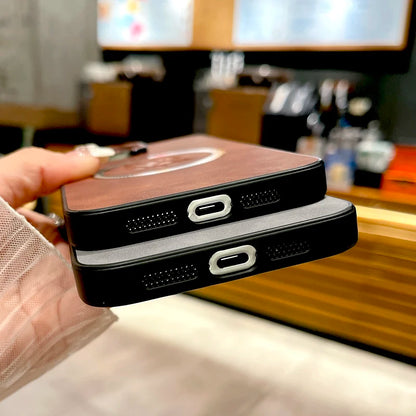 The Maple Leaf | Retro Vegan Leather MagSafe Case For iPhone